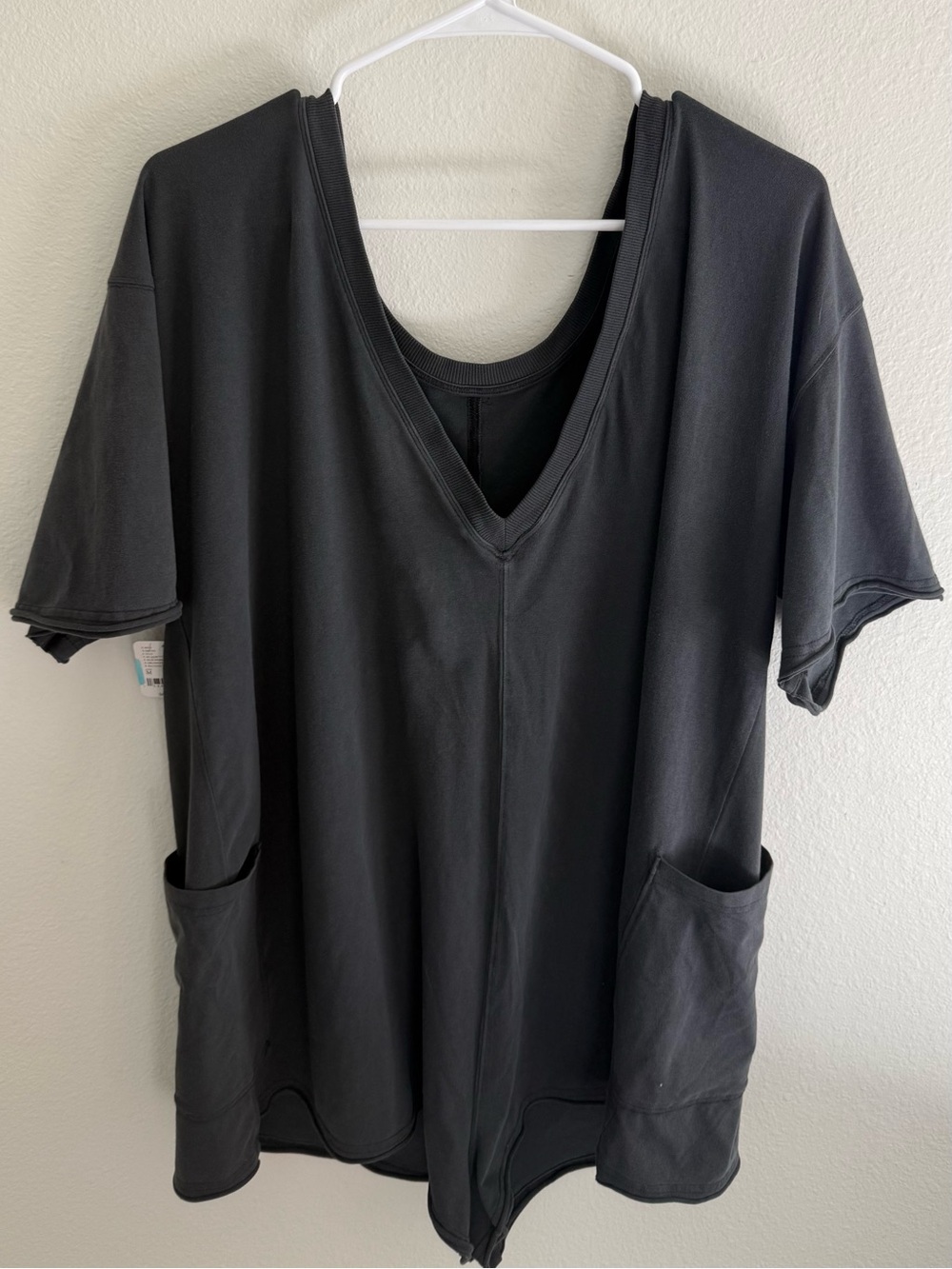 Free People Movement Oversized Romper Charcoal Gray Size M NWT - Picture 2 of 5